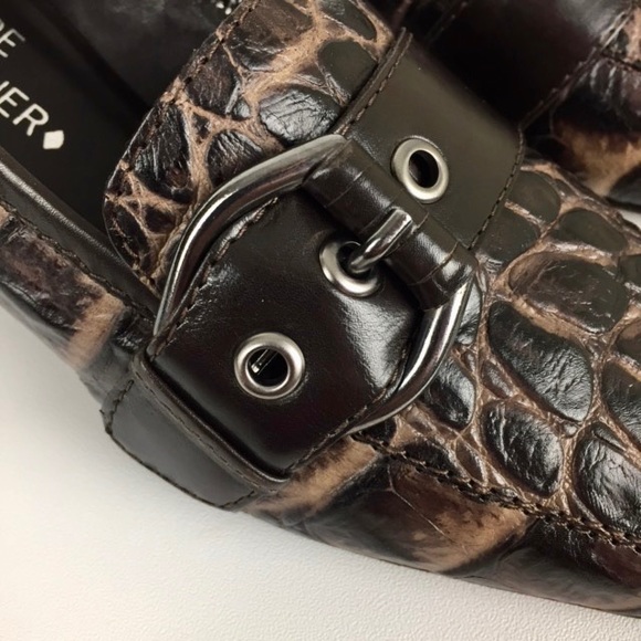 Donald J Pliner Couture Womens Narrow Mallow Brown Croc Print Pumps size 7.5N - Picture 9 of 16